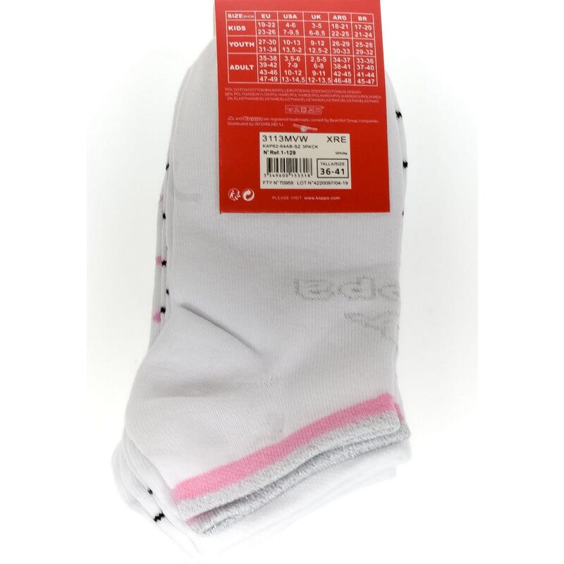 Dámske biele ponožky KAPPA 129