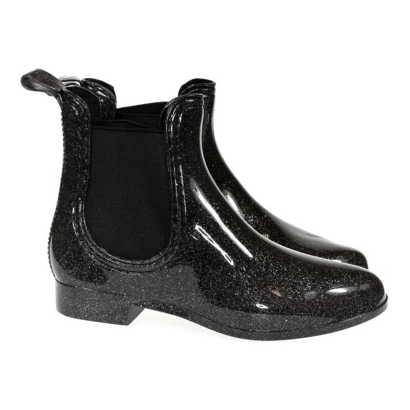 JOHN-C Dámske čierne trblietavé gumáky NARI 22036439