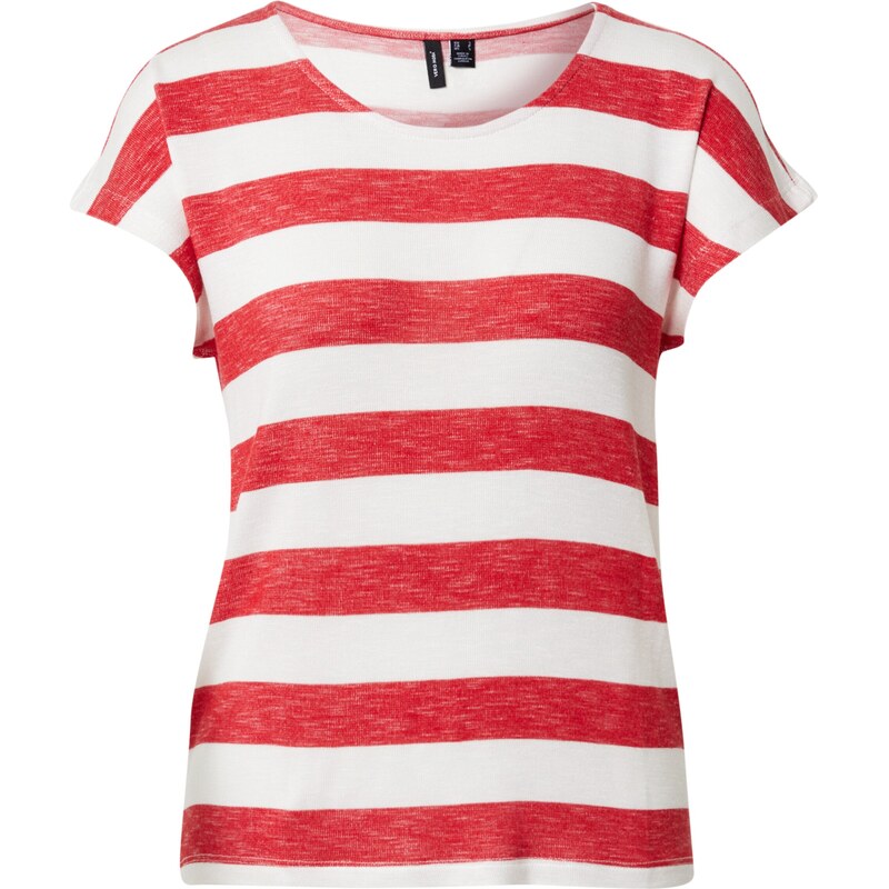 VERO MODA Tričko červená melírovaná / biela 67651930