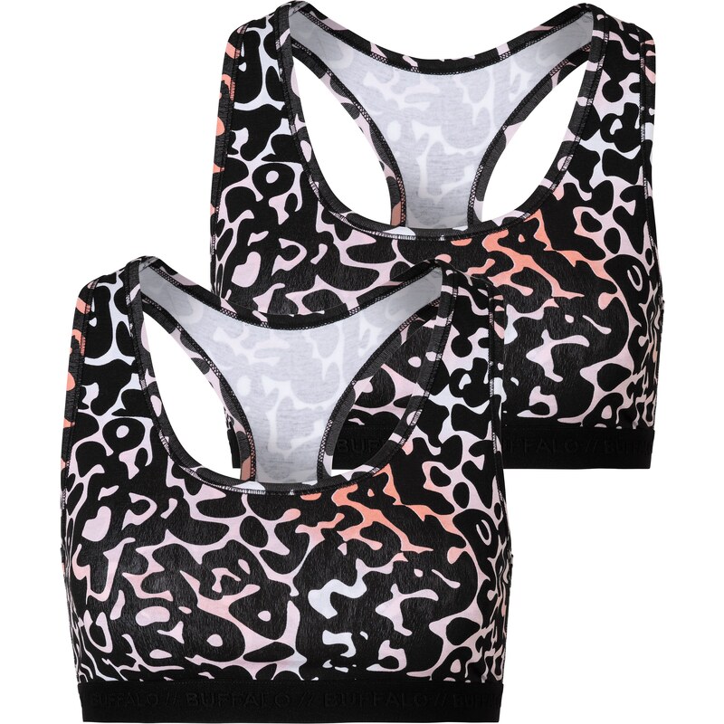 BUFFALO Podprsenka pastelovo oranžová / svetloružová / čierna / biela 54224912