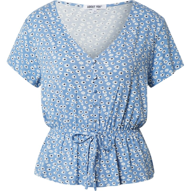 ABOUT YOU Blúzka Melika svetlomodrá / čierna / biela 54224942