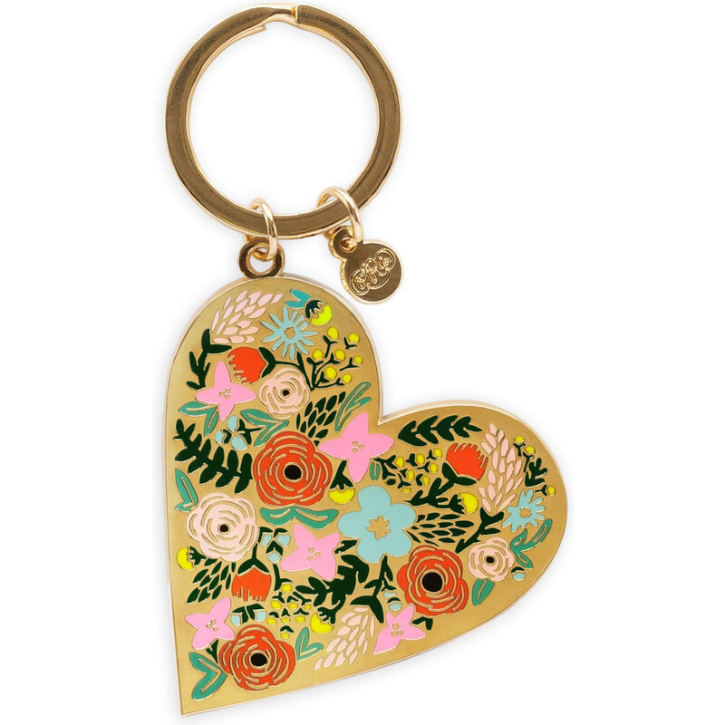 Rifle Paper Co. Kovová kľúčenka Floral Heart Gold 65158049