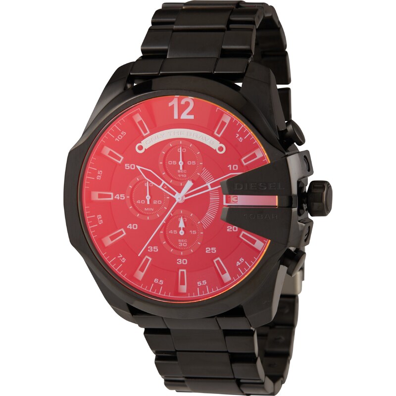 DIESEL Analógové hodinky Mega Chief svetločervená / čierna 64907679
