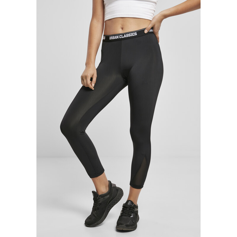 Urban Classics Womens Tech Mesh Pedal Pusher Leggings - Black 50653007