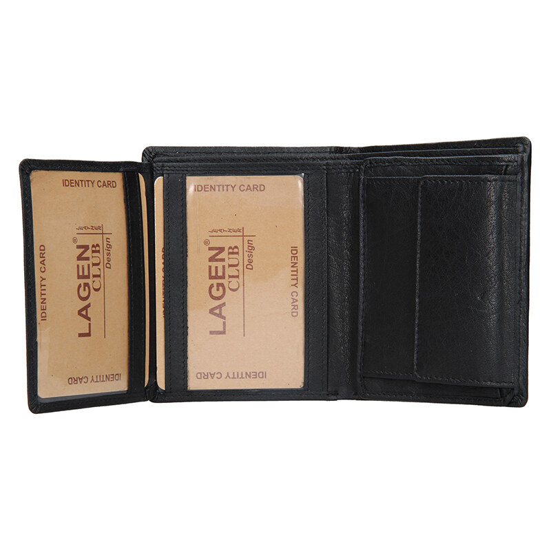 Lagen Pánska kožená peňaženka V-22 čierna 48777622