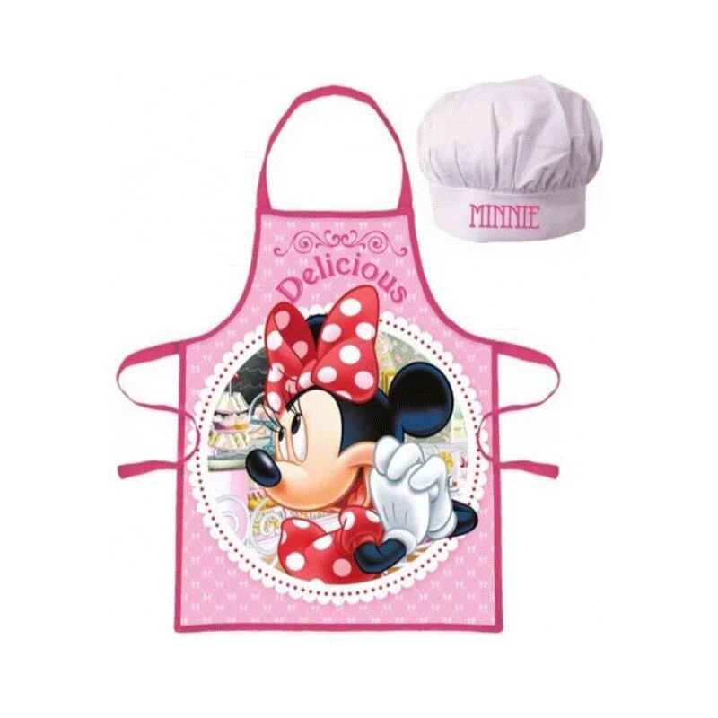 Javoli Detská zástera a kuchárska čiapka Minnie Mouse Disney  Delicious