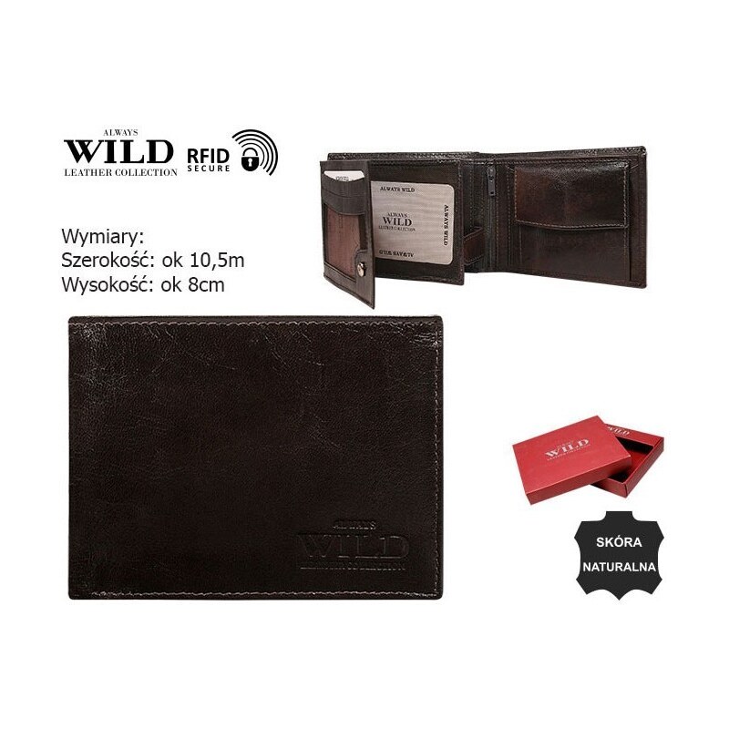 Kožená pánska peňaženka RFID v krabičke WILD 4527