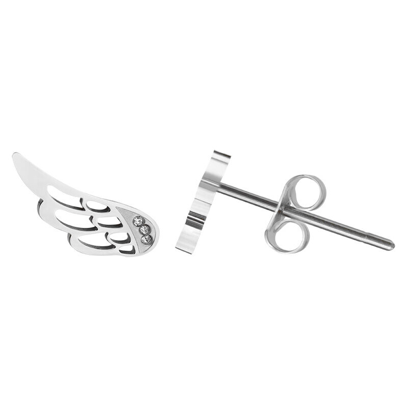 Troli Oceľové náušnice Anjelské krídla 66579096