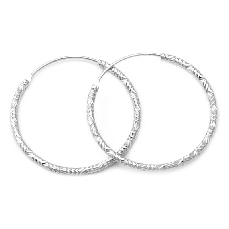 Beneto Luxusné kruhové strieborné náušnice AGUC644 / N 2,5 cm 66578875