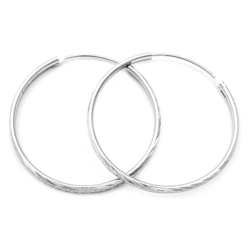 Beneto Úžasné strieborné kruhové náušnice AGUC355 / N 4,5 cm 66592248