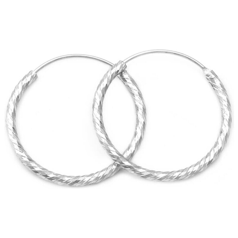 Beneto Úžasné strieborné kruhové náušnice AGUC350 / N 4 cm 66581381