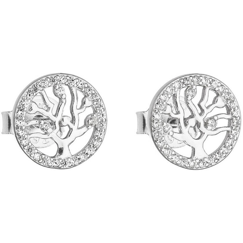 Evolution Group Strieborné náušnice Strom života so zirkónmi 11218.1 66593677