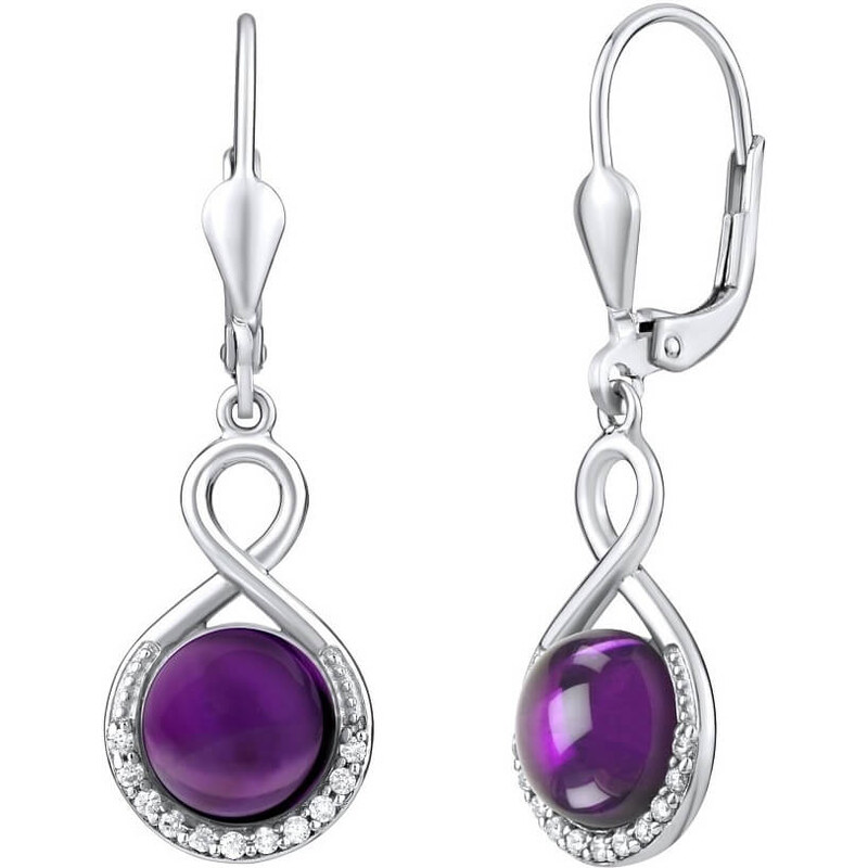 Silvego Strieborné náušnice s prírodným Ametystom JST14710AME 66591464
