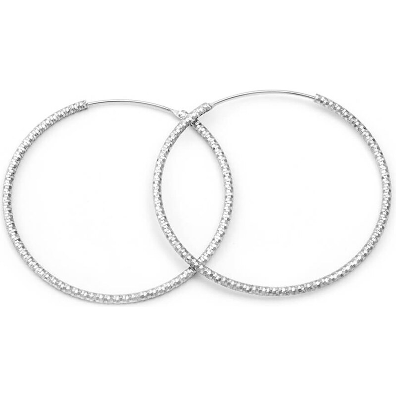 Beneto Luxusné kruhové strieborné náušnice AGUC787 / N 6,5 cm 66580472