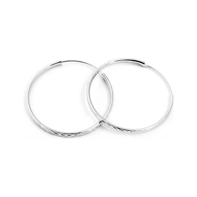 Beneto Trblietavé strieborné kruhové náušnice AGUC2099 / 35 / N 66580491