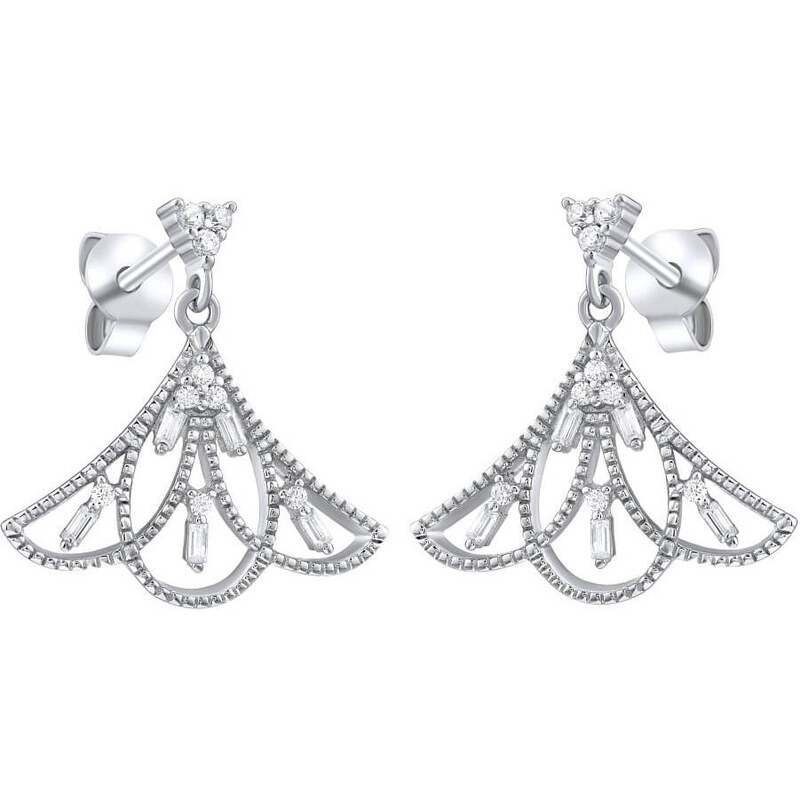 Silvego Dizajnové strieborné náušnice so zirkónmi MW14500 66579017