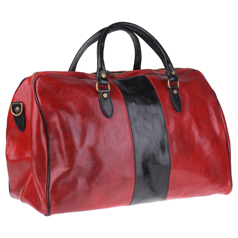 Kožená cestovná taška Galba Rossa Nera červená NovaKabelka.sk 22331357