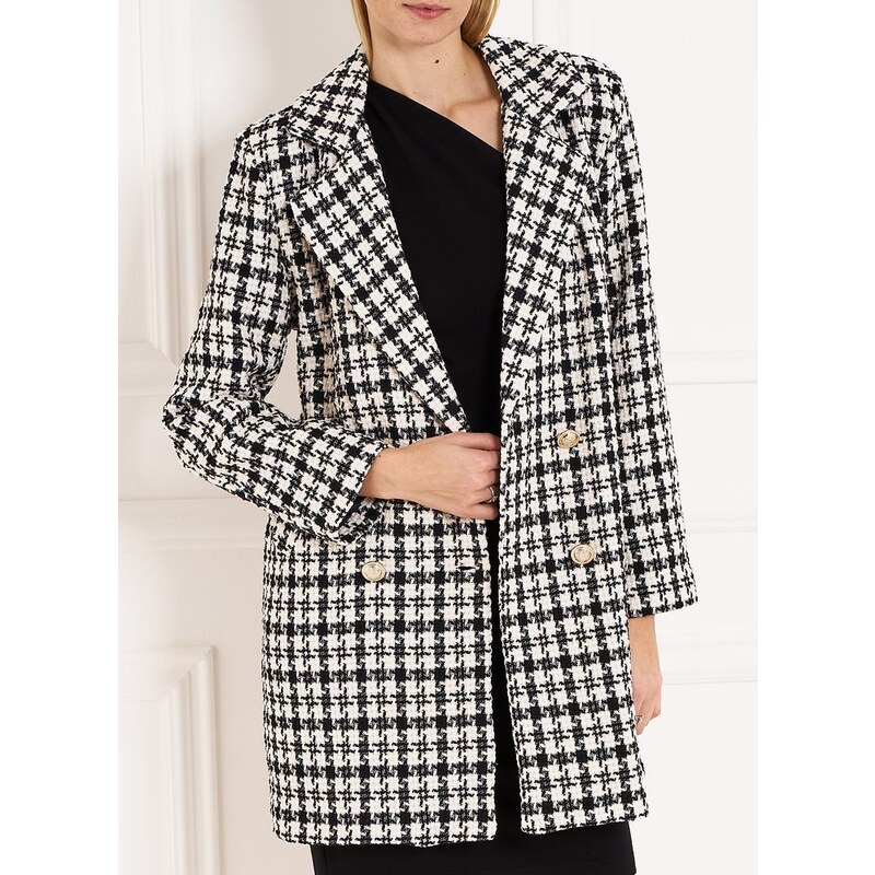 Glamorous by Glam Dámsky kabát čierno - biela 22412373