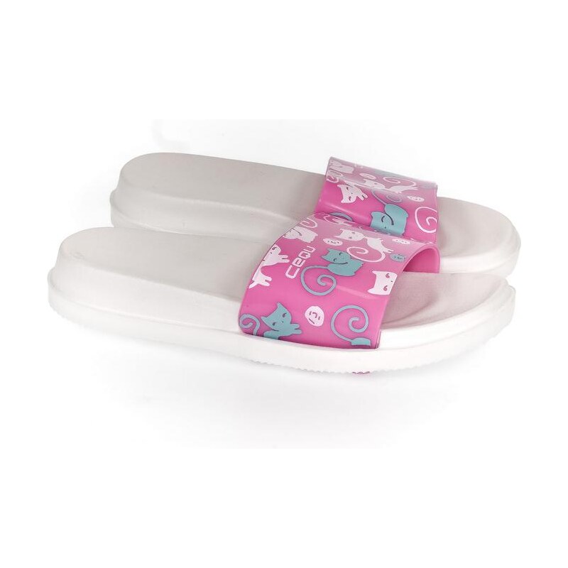 JOHN-C Detské bielo-ružové šľapky MURA 22439573