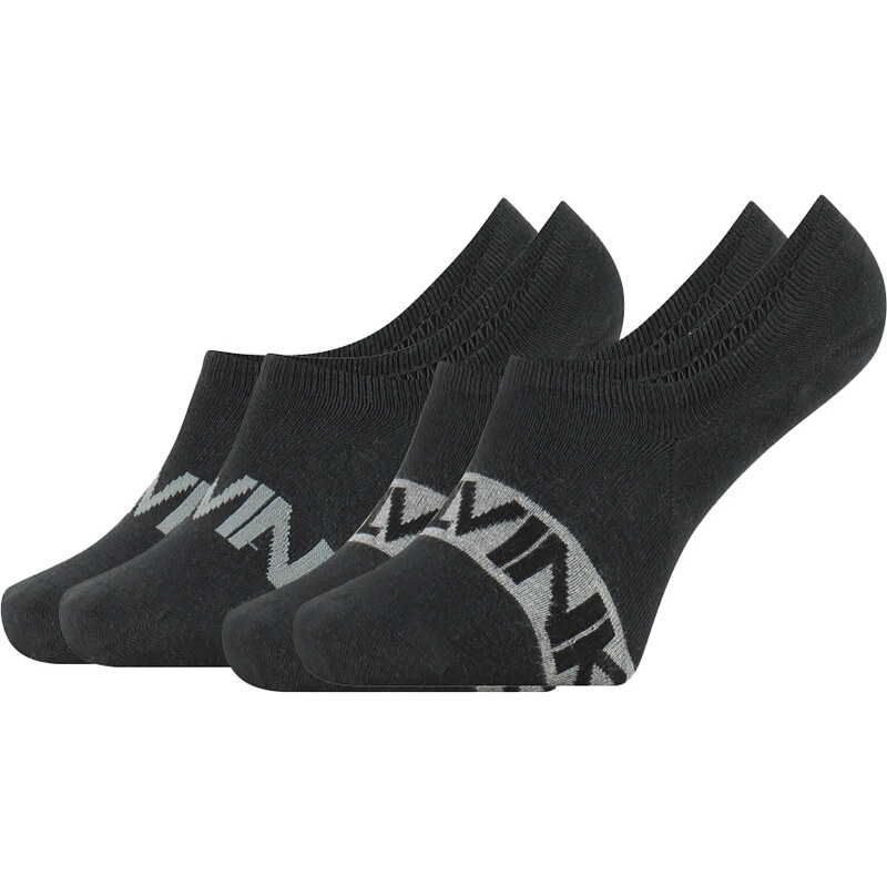 CALVIN KLEIN - 2PACK čierne neviditeľné ponožky intense power s logom 22455639