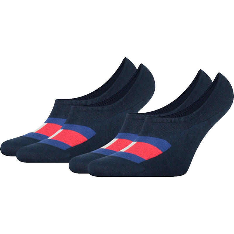 TOMMY HILFIGER - 2PACK Flag mens navy neviditeľné ponožky 22486474