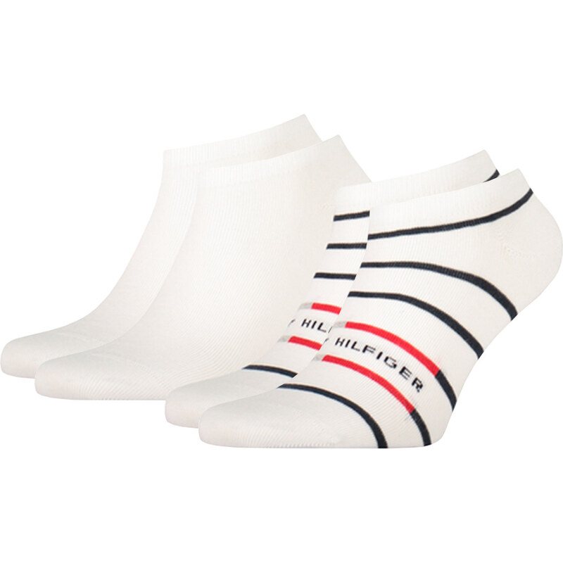 TOMMY HILFIGER - 2PACK Breton stripe biele členkové ponožky 22486459