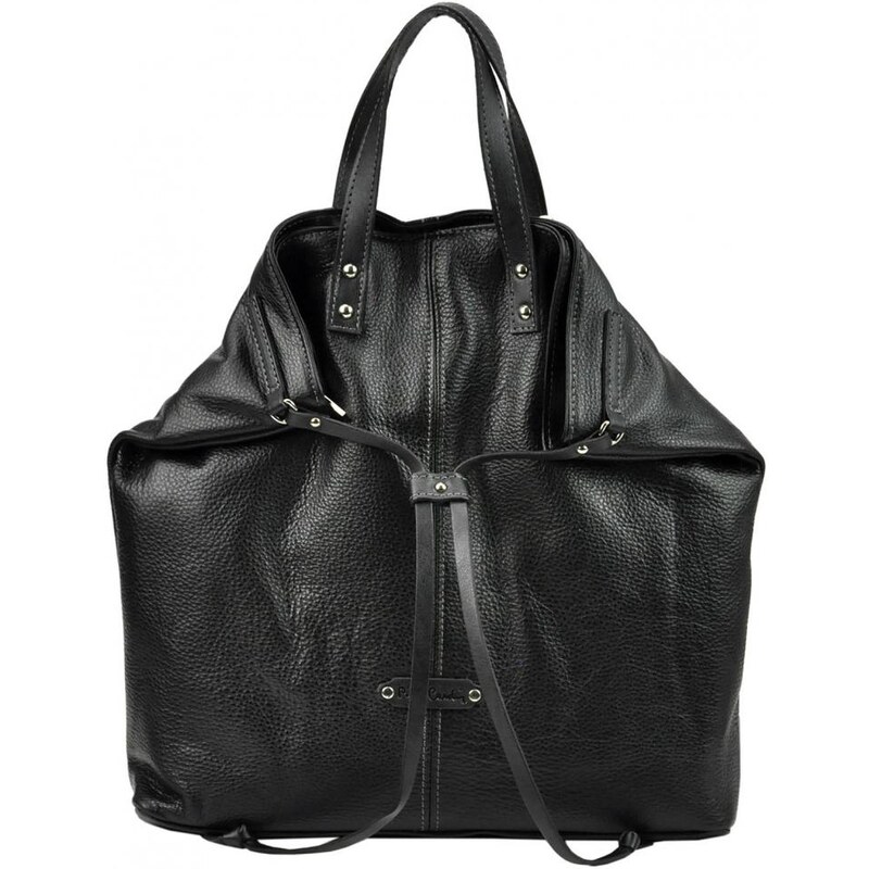 Pierre Cardin Kožená veľká dámska kabelka do ruky / ruksak čierna 22494972