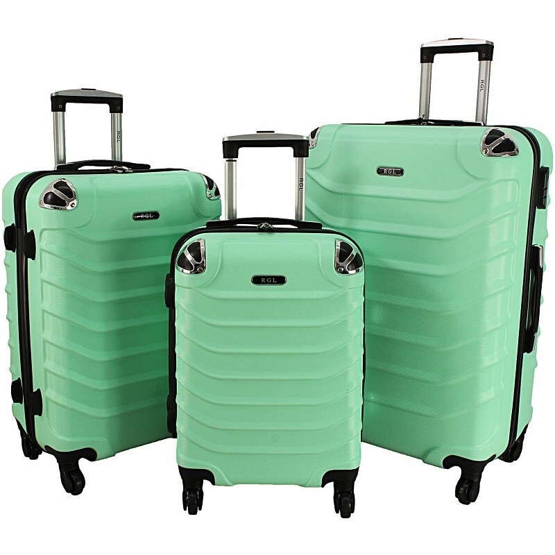 Rogal Zelená sada 3 plastových kufrov "Premium" - veľ. M, L, XL