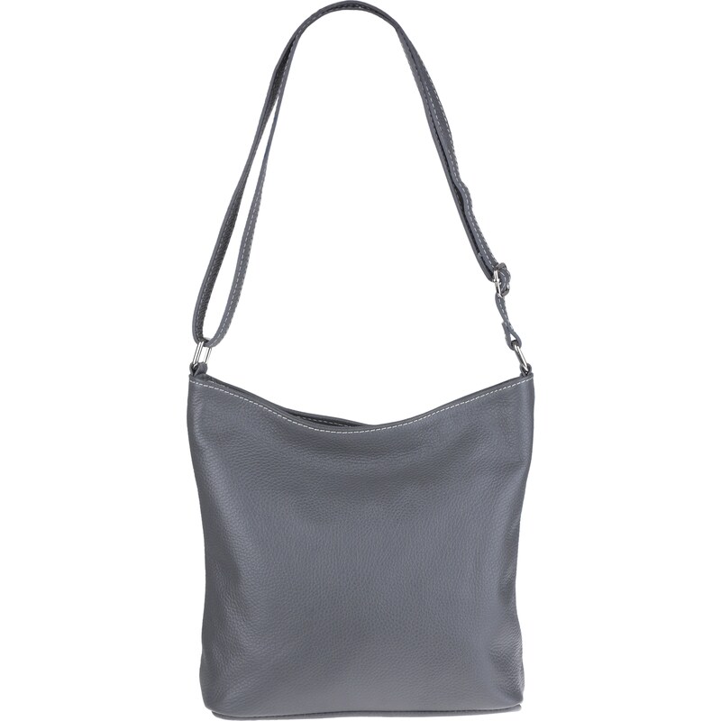 Sivá kožená talianska crossbody kabelka Ebe Grigio Scura NovaKabelka 22519164