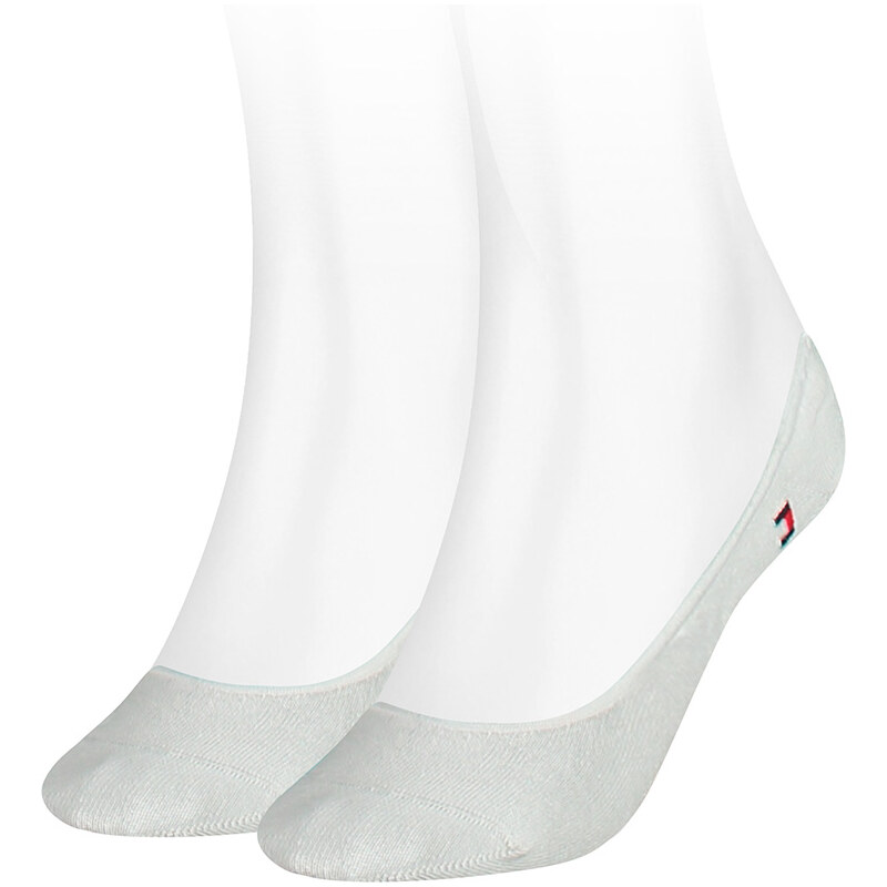 TOMMY HILFIGER - 2PACK biele neviditeľné ponožky