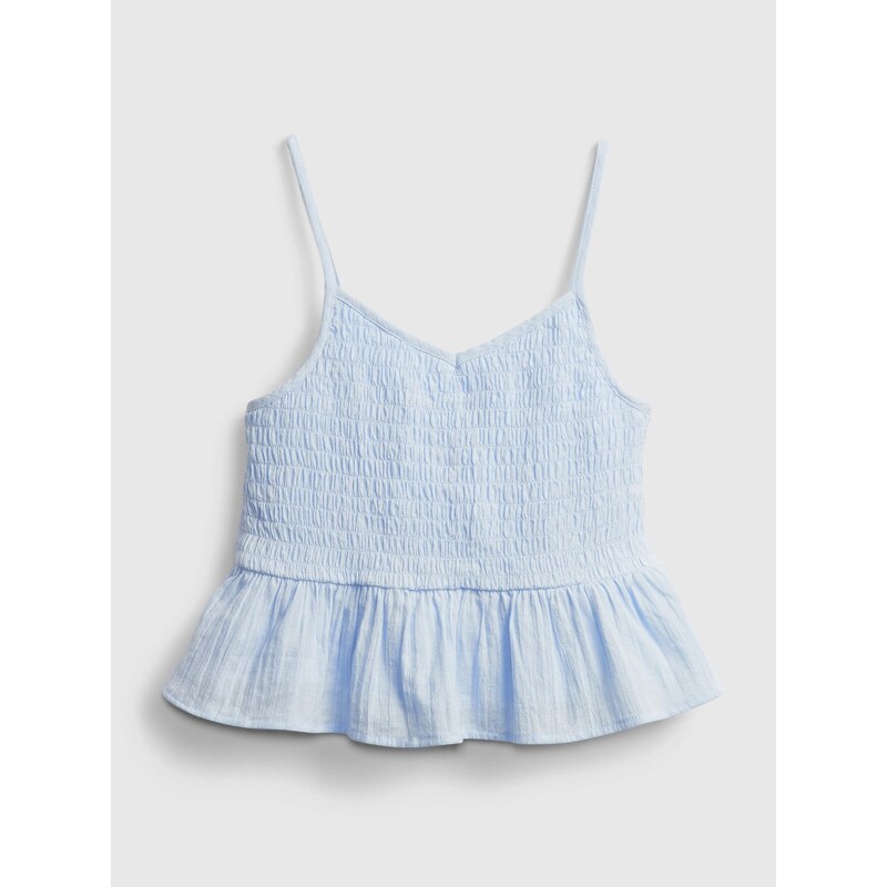 Modrý dievčenský top z organickej bavlny GAP Teen 56853770