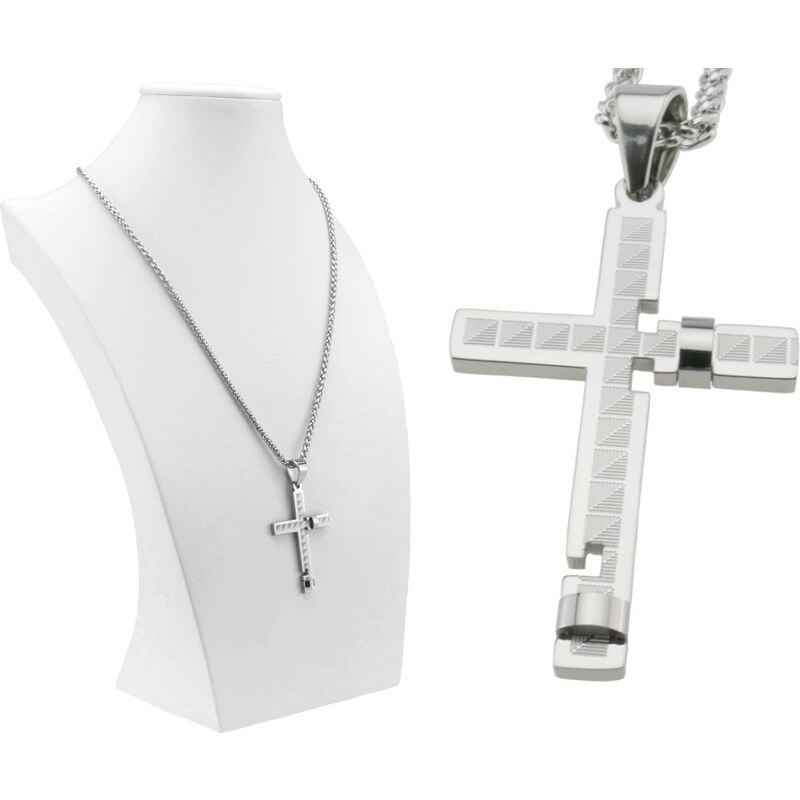 CITY STORM Retiazka s príveskom kríž z chirurgickej ocele - Alfonso 66889232