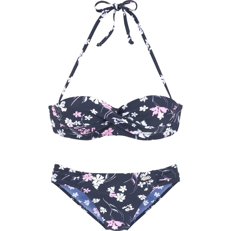 LASCANA Bikiny námornícka modrá / svetloružová / biela 54225066