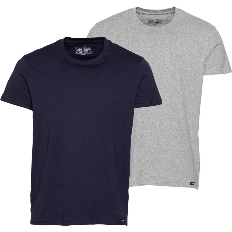 Lee Tričko TWIN PACK CREW tmavomodrá / sivá melírovaná 48119774