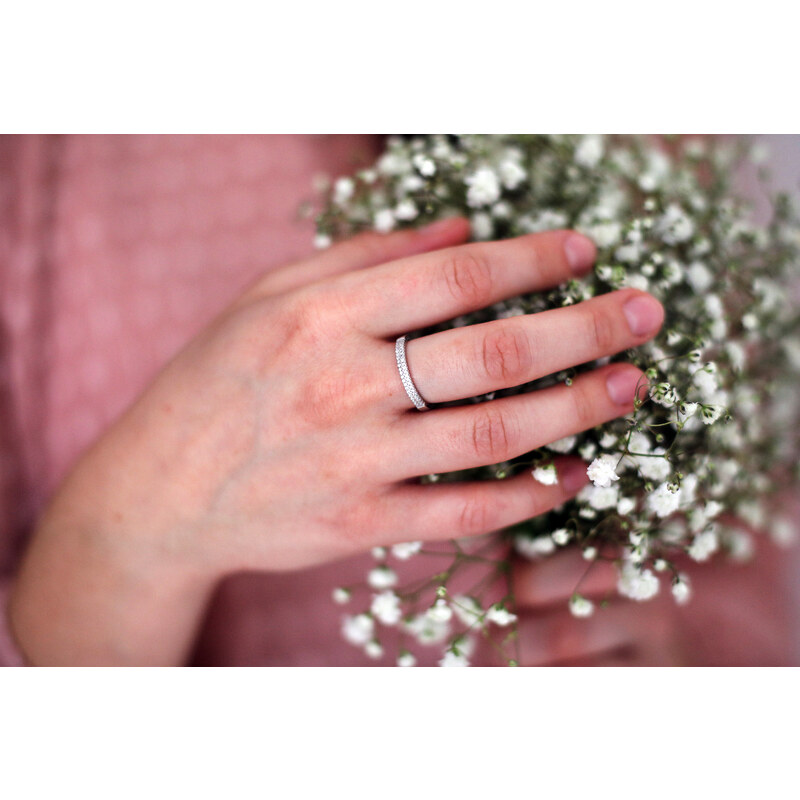 Olivie Strieborný prsteň so zirkónmi 1948 9398986