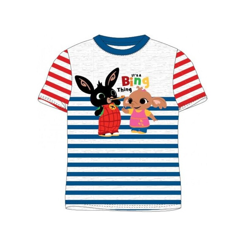 E plus M Chlapčenské tričko s krátkym rukávom Zajačik Bing a Sula - šedé
