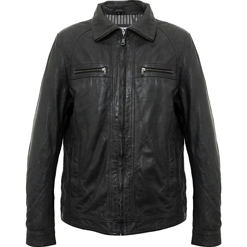 MAX Pánska kožená bunda 8051 black 22450597