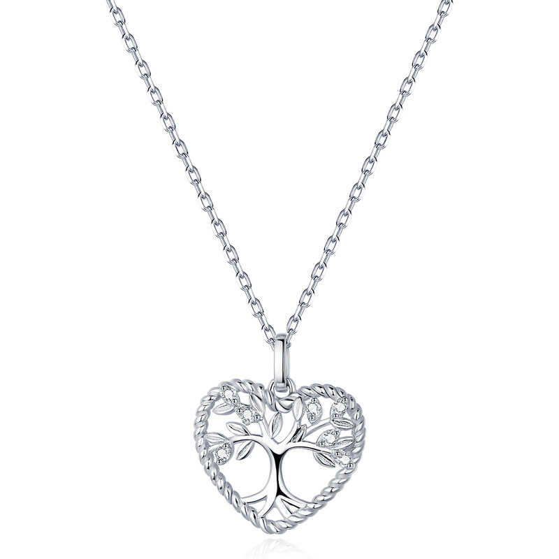 Olivie Strieborný náhrdelník STROM ŽIVOTA V SRDCI 5012 22717867