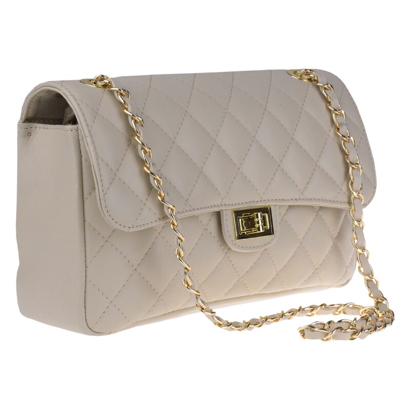 Béžová kožená talianska crossbody kabelka Eliana Beige NovaKabelka.sk 18476539