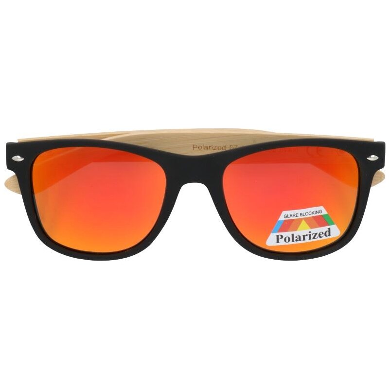 Sunmania Oranžové drevené zrkadlové okuliare Wayfarer Wood 2 65597103
