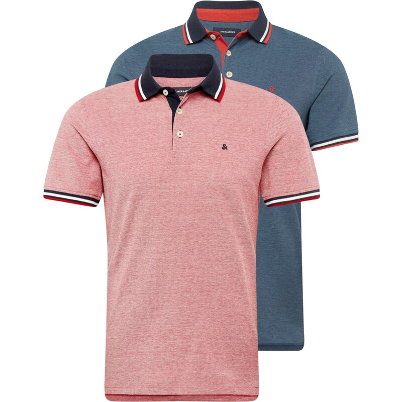 JACK & JONES Tričko JJEPaulos tmavomodrá / svetločervená / čierna / 24073186