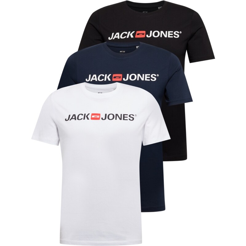 JACK & JONES Tričko námornícka modrá / červená / čierna / biela 32661821