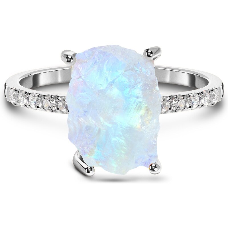 Royal Exklusive Emporial luxusný prsteň Mesačný dúhový kameň Raw s 36073614