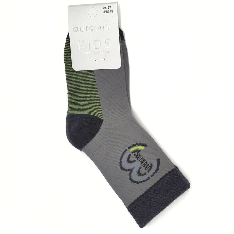 Detské obrázkové ponožky Aura.Via Šedé (85% bavlna) 46771114