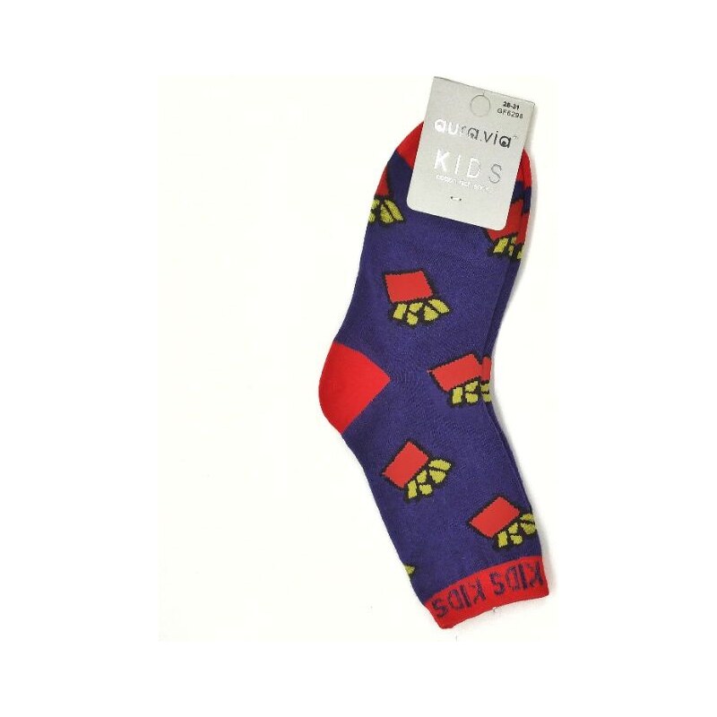 Detské obrázkové ponožky Aura.Via - Fialové (85% bavlna) 46771117