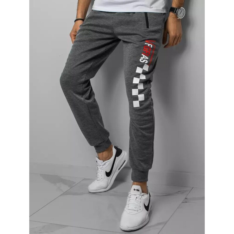 Buďchlap Tmavošedé tepláky v štýlovom prevedení 22820069