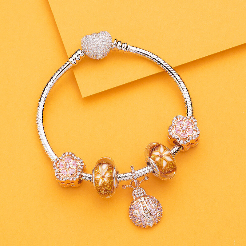 Emporial luxusný strieborný kompletný náramok s príveskami Krásna 25421871