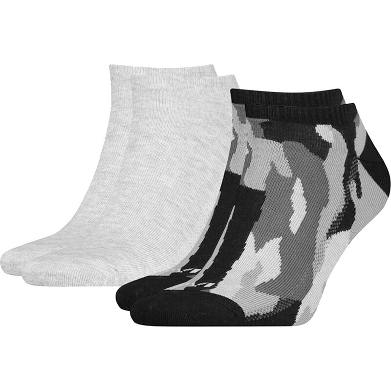 LEVI`S - 2PACK Levi`s gray camouflage členkové ponožky