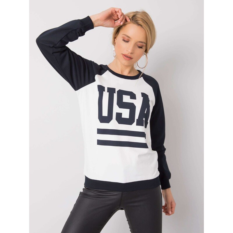 RUE PARIS Sweatshirt-DS-BL-1111.06P-white-navy blue 64791639