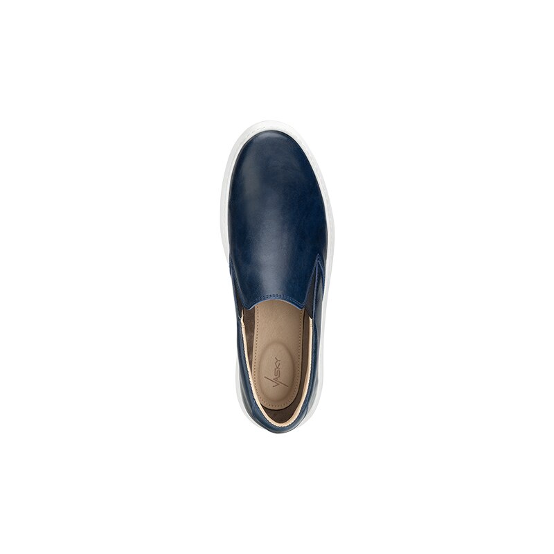 Vasky Leny Blue - Pánske kožené slip on modré, ručná výroba jesenné / zimné topánky